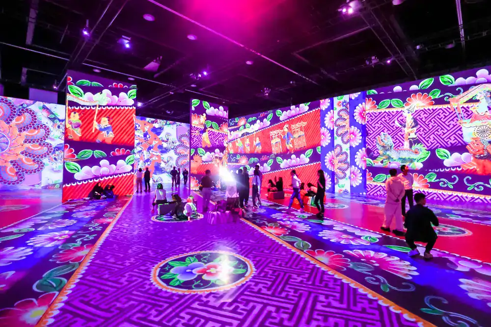 Colorful immersive art exhibit