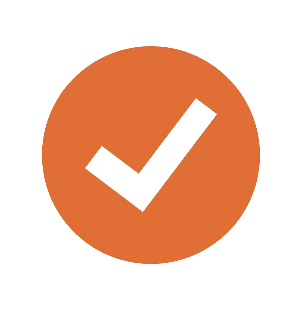 Checkmark icon indicating confirmation