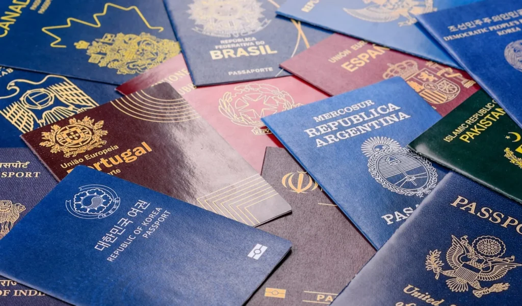 International passports representing countries eligible for China visa free travel