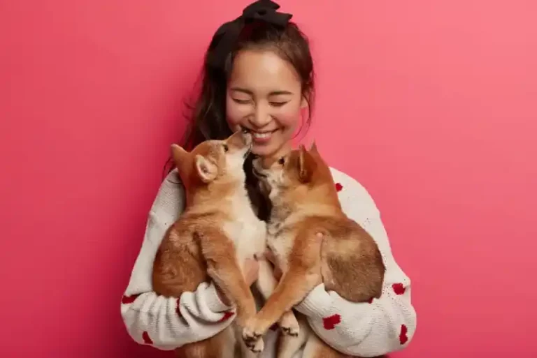 pet lover with her pets