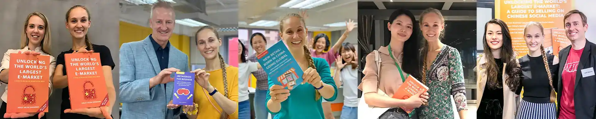 ashley with her books on china insights