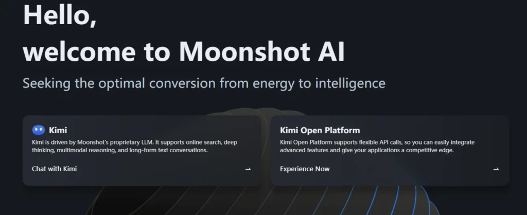 Moonshot AI Kimi long-context reasoning platform representing advanced Chinese LLM development in 2026