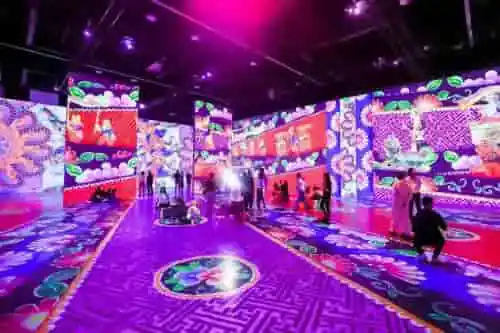 Colorful immersive art exhibit