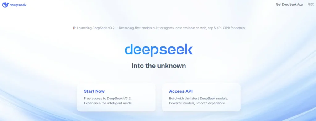 deepseek R1 vs V3: deepseek homepage