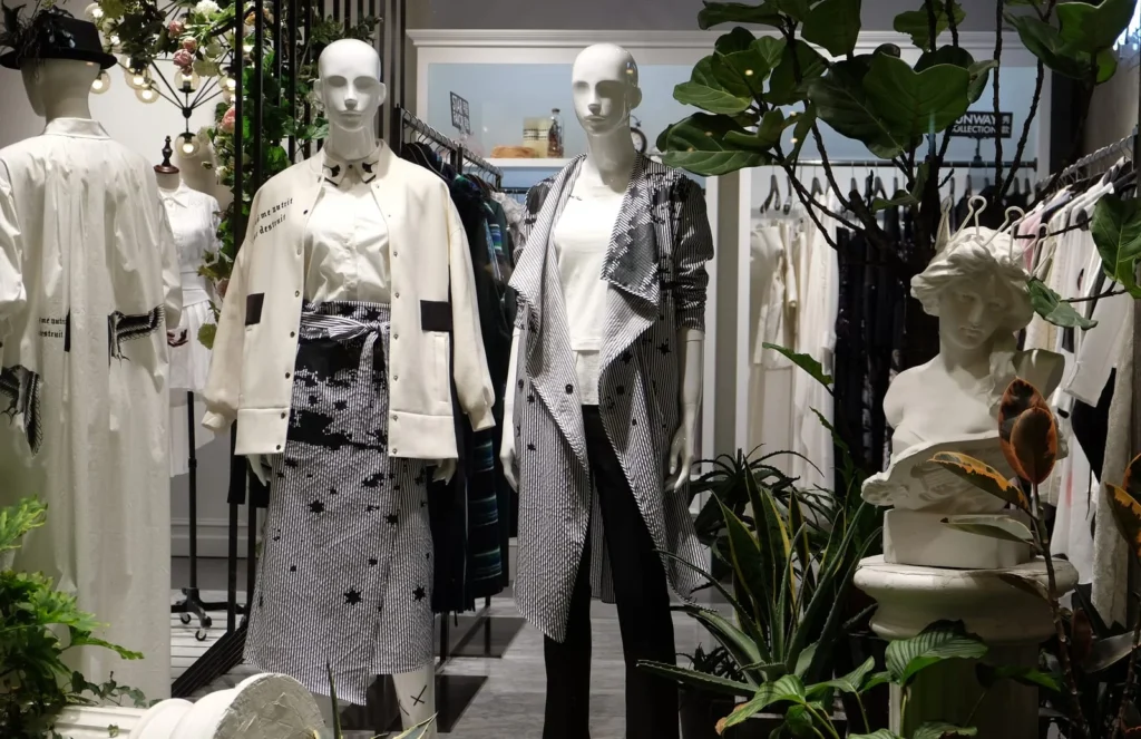 Modern fashion retail store with curated clothing displays illustrating experiential retail and lifestyle-driven consumption in China