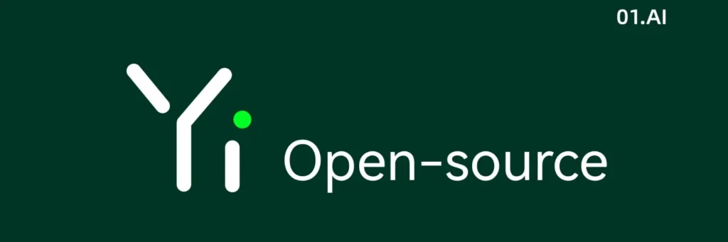 Yi open source AI model branding from 01 AI showing open source large language model initiative