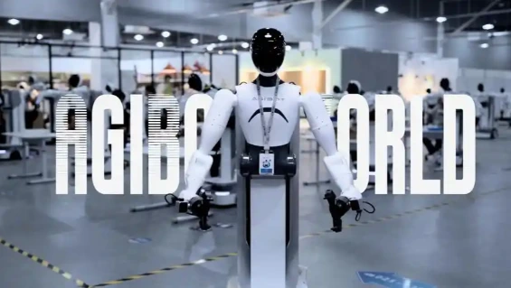 AgiBot World showing humanoid robotics and embodied AI development.