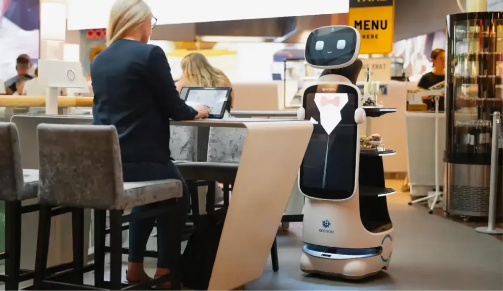 Service robot showing RaaS adoption in hospitality and food service.