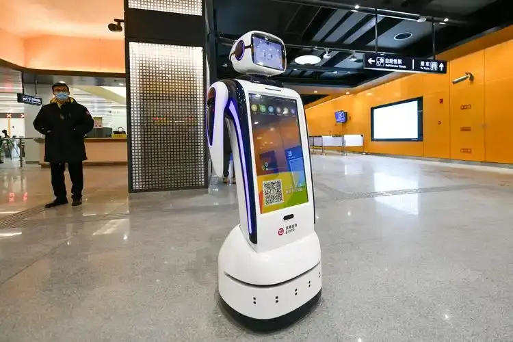 Public service robot supporting wayfinding and customer assistance.