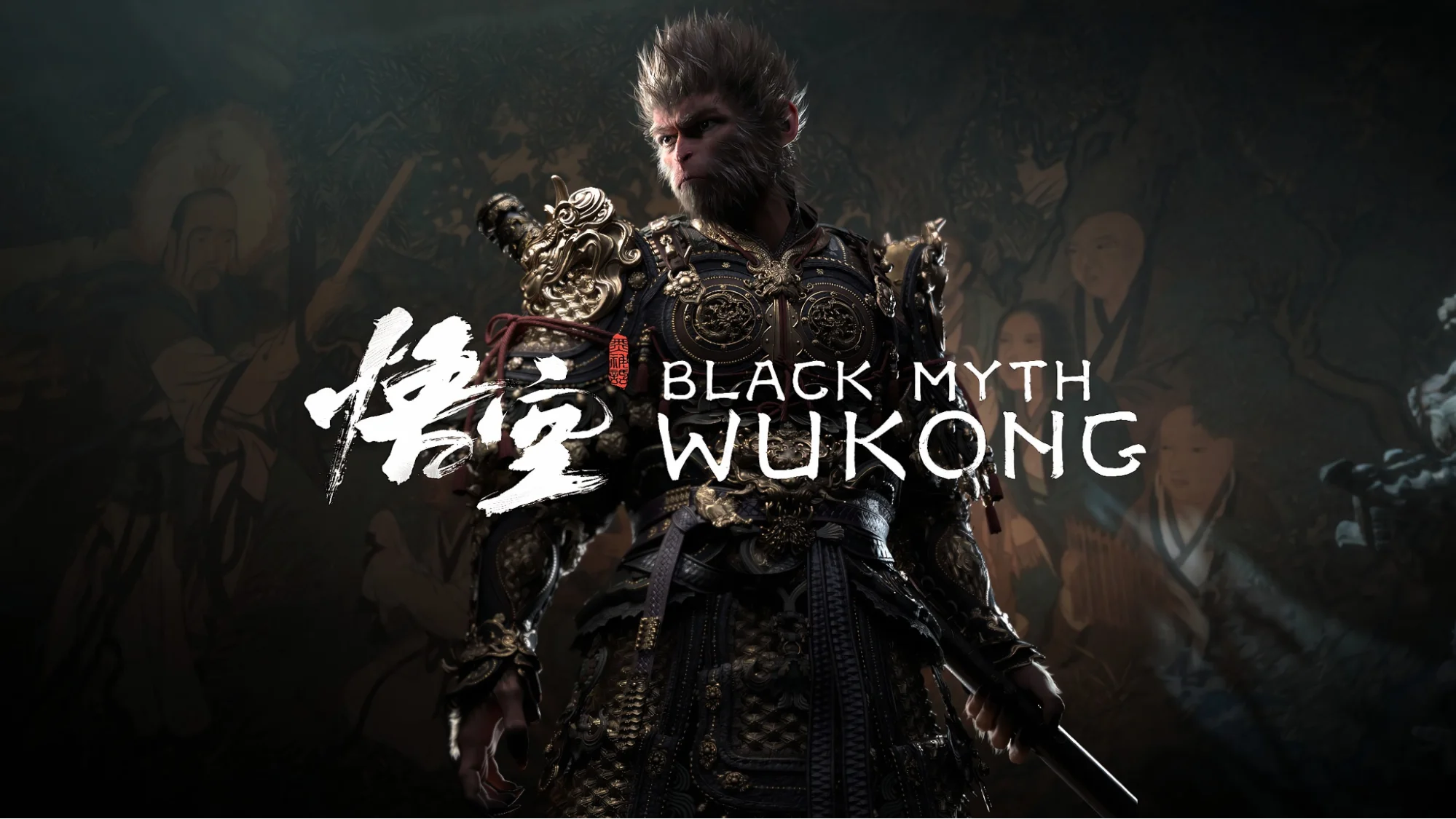 Black Myth Wukong official key visual featuring Monkey King in detailed armor