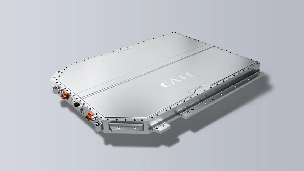 CATL electric vehicle battery pack shown on a plain background
