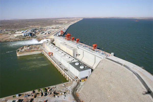 Hydroelectric dam producing renewable electricity