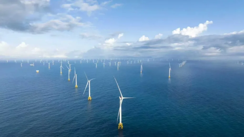 Offshore wind turbines generating clean electricity