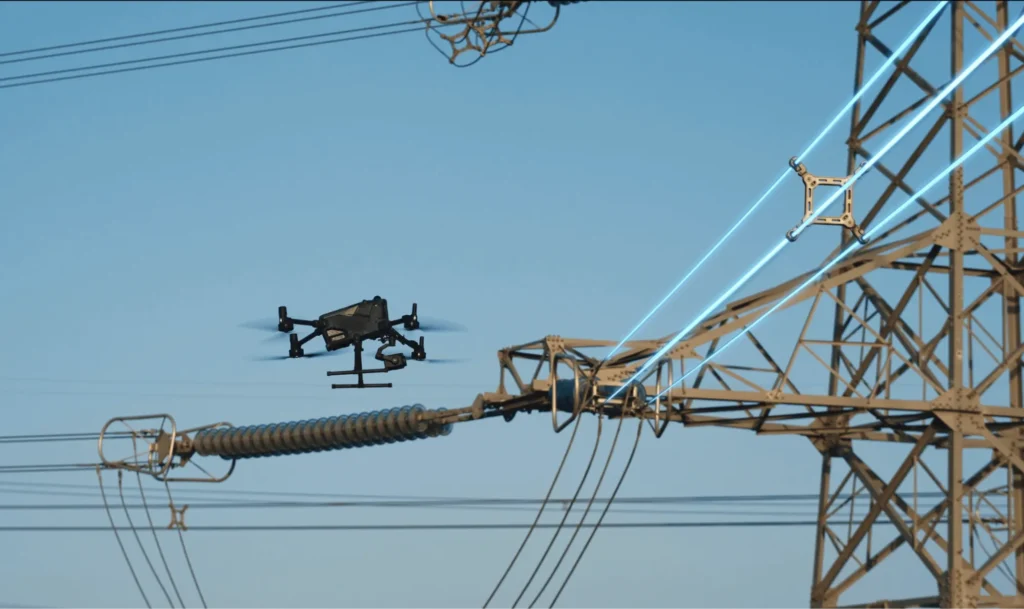 Drone inspecting a moving vessel at sea