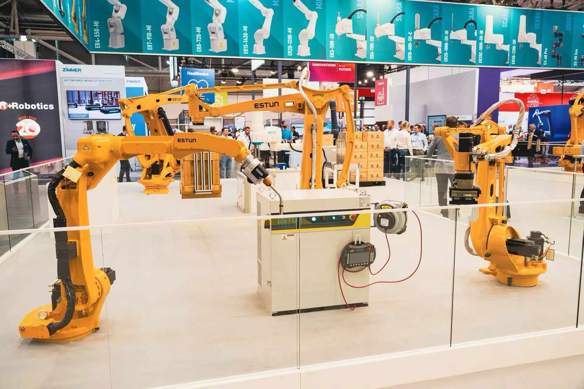 Estun industrial robots showcased at an automation trade fair
