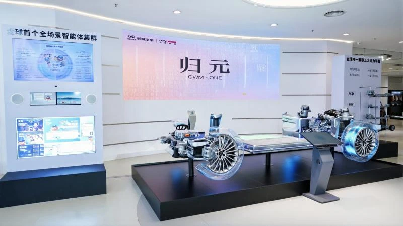 GWM ONE technology display and vehicle parts