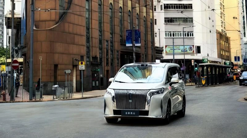 GWM WEY MPV driving on a city road