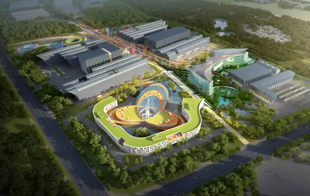 Aerial view of modern Hefei science campus