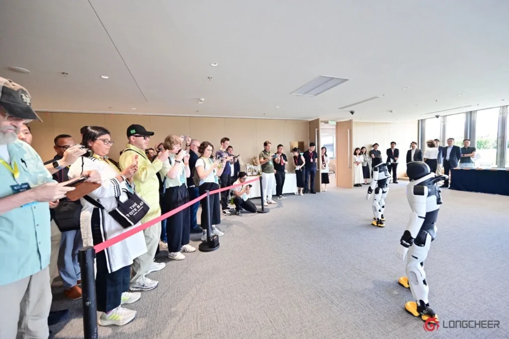 Humanoid robot demonstration at a technology event