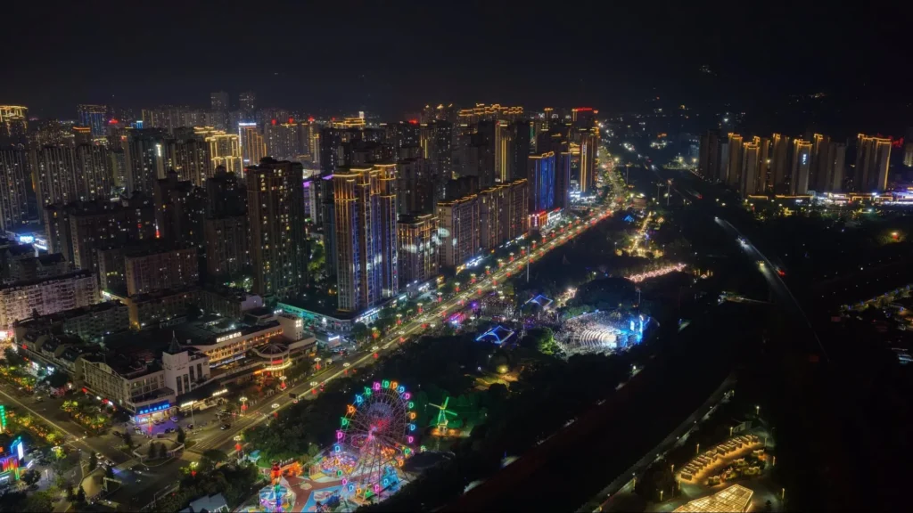 Night skyline of Ningde city
