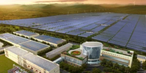 Rendering of CALB energy facility with solar panels