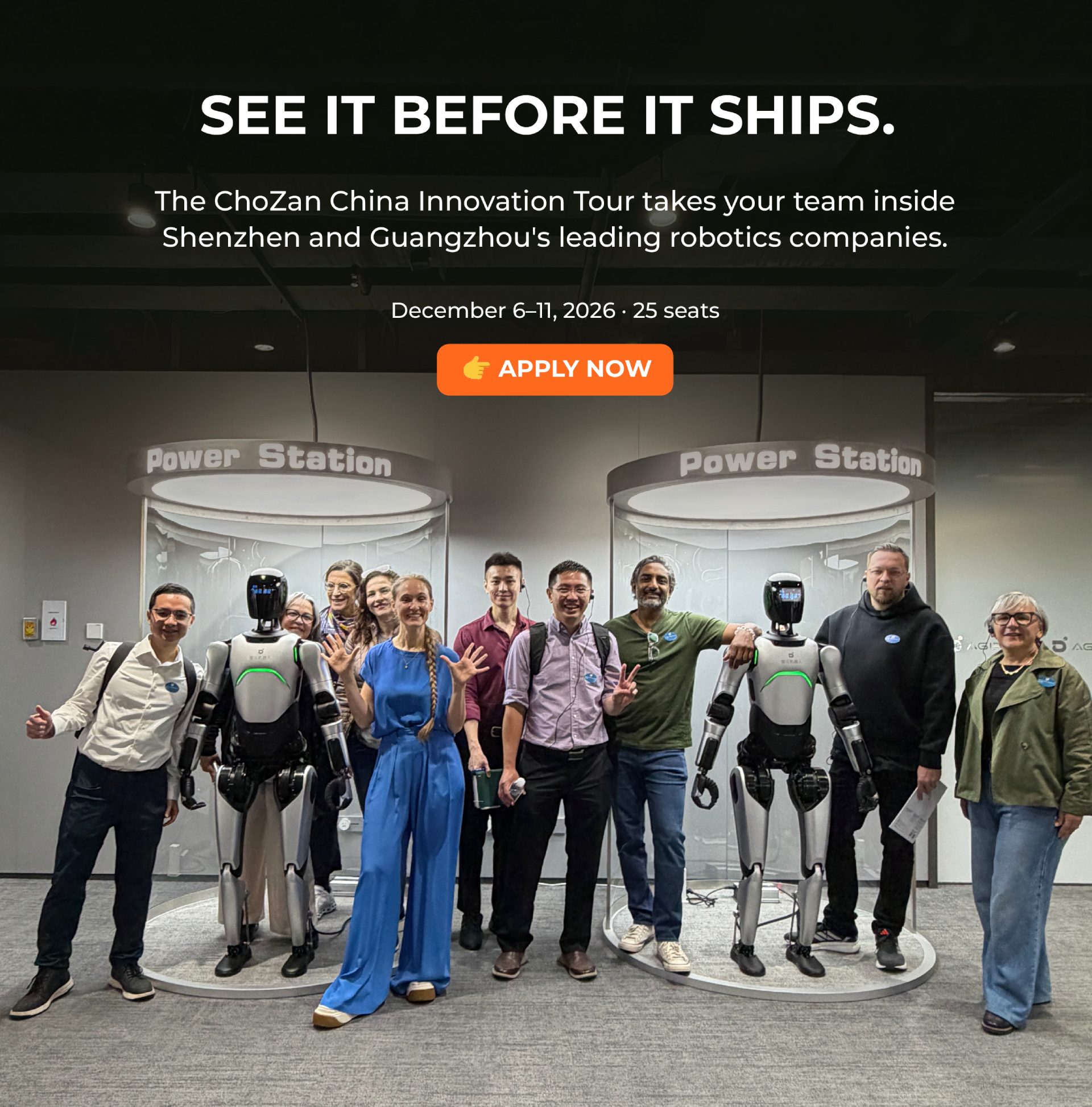 ChoZan executive delegates inside a Chinese Robotic power Station on a past China Innovation Tour.