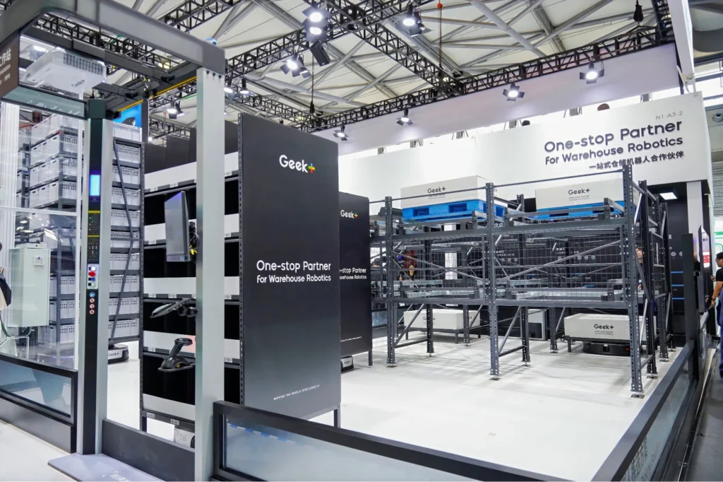 Geek+ warehouse robotics booth display