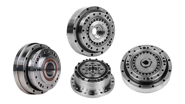 Precision harmonic drive reducers on white background