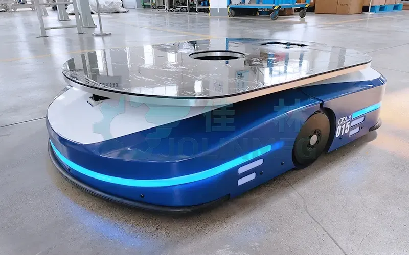 Blue AMR platform on a factory floor