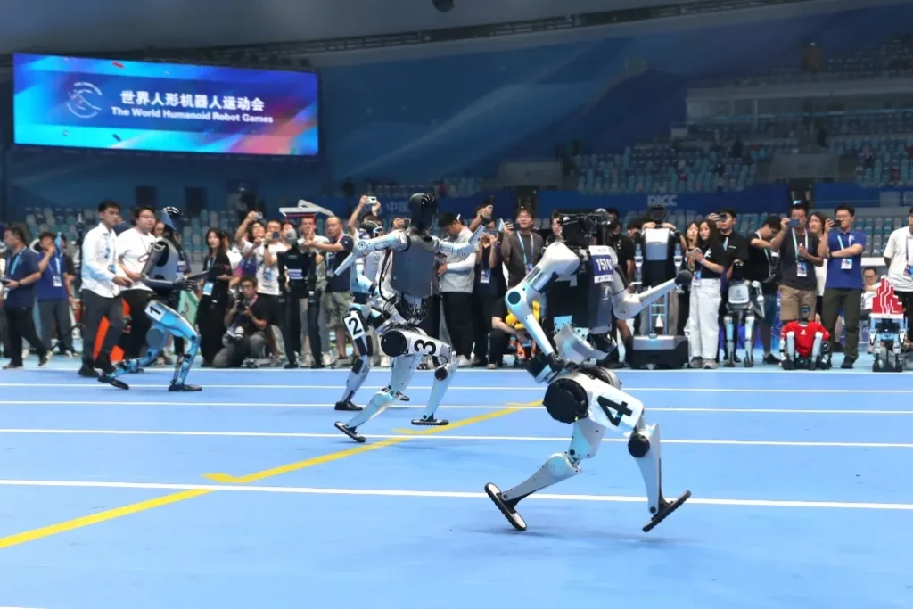 Humanoid robots racing in Beijing