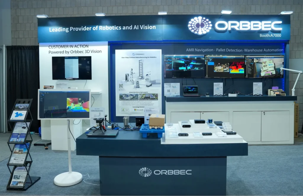Orbbec booth displaying 3D vision systems