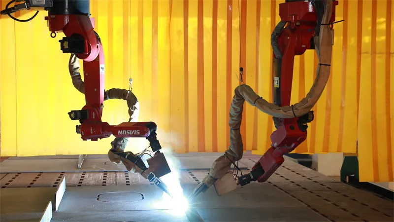 Siasun industrial robots performing automated welding operations