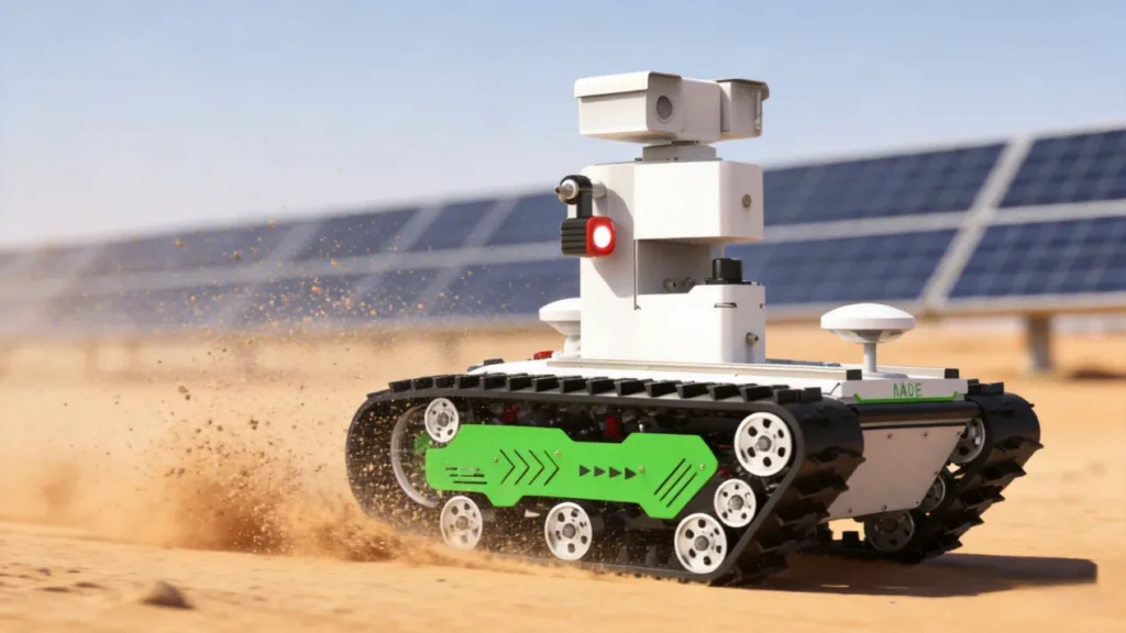 Wheeled robot inspecting electrical substation