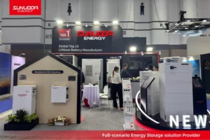 Sunwoda Energy booth showing residential ESS products