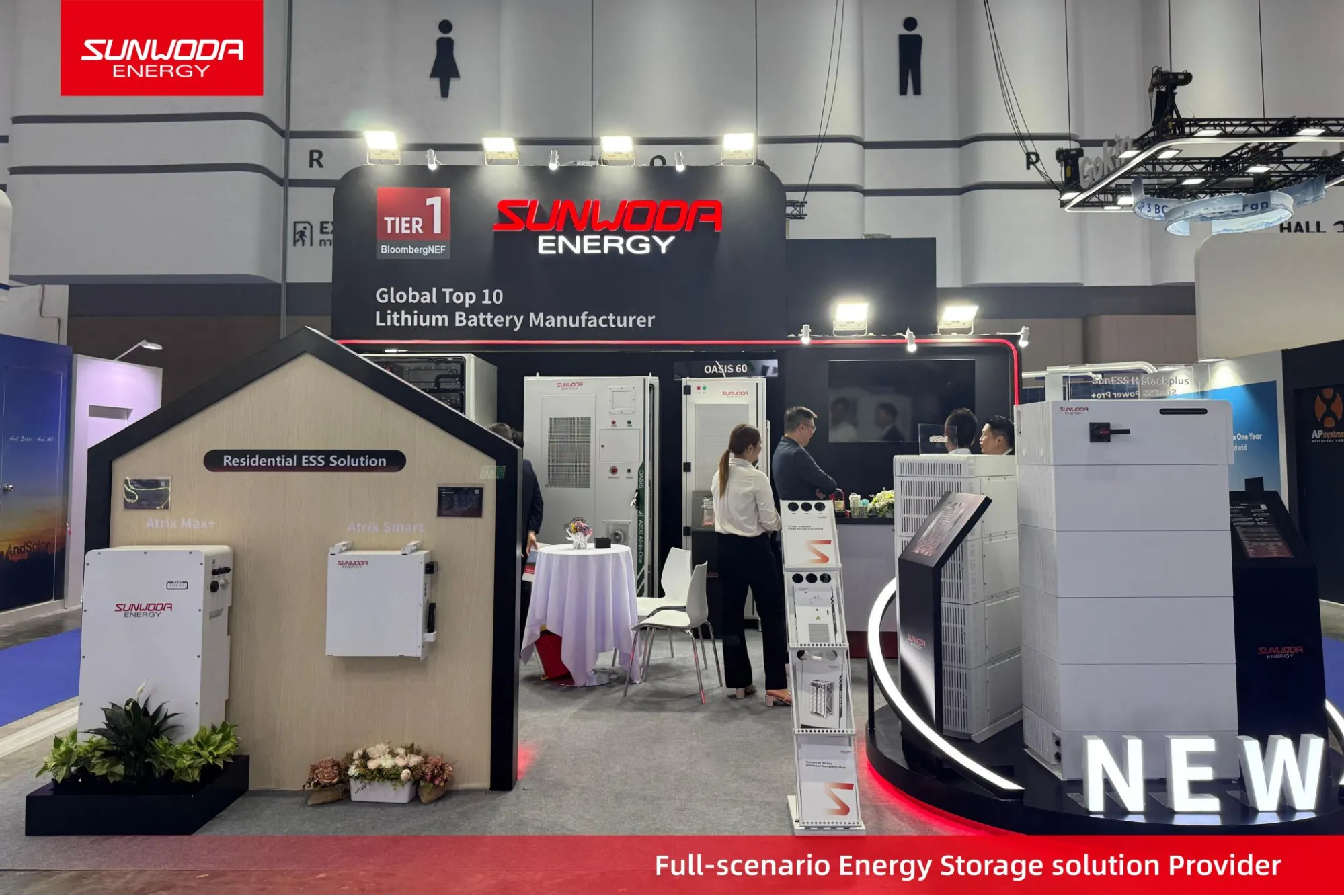 Sunwoda Energy booth showing residential ESS products
