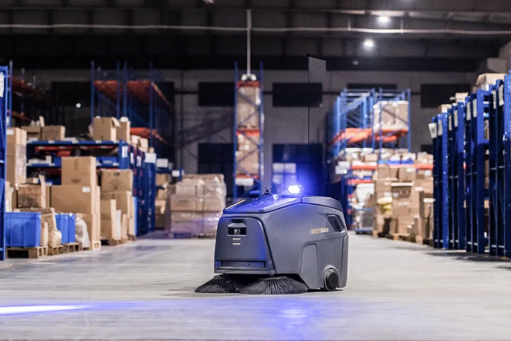 Autonomous sweeper in warehouse