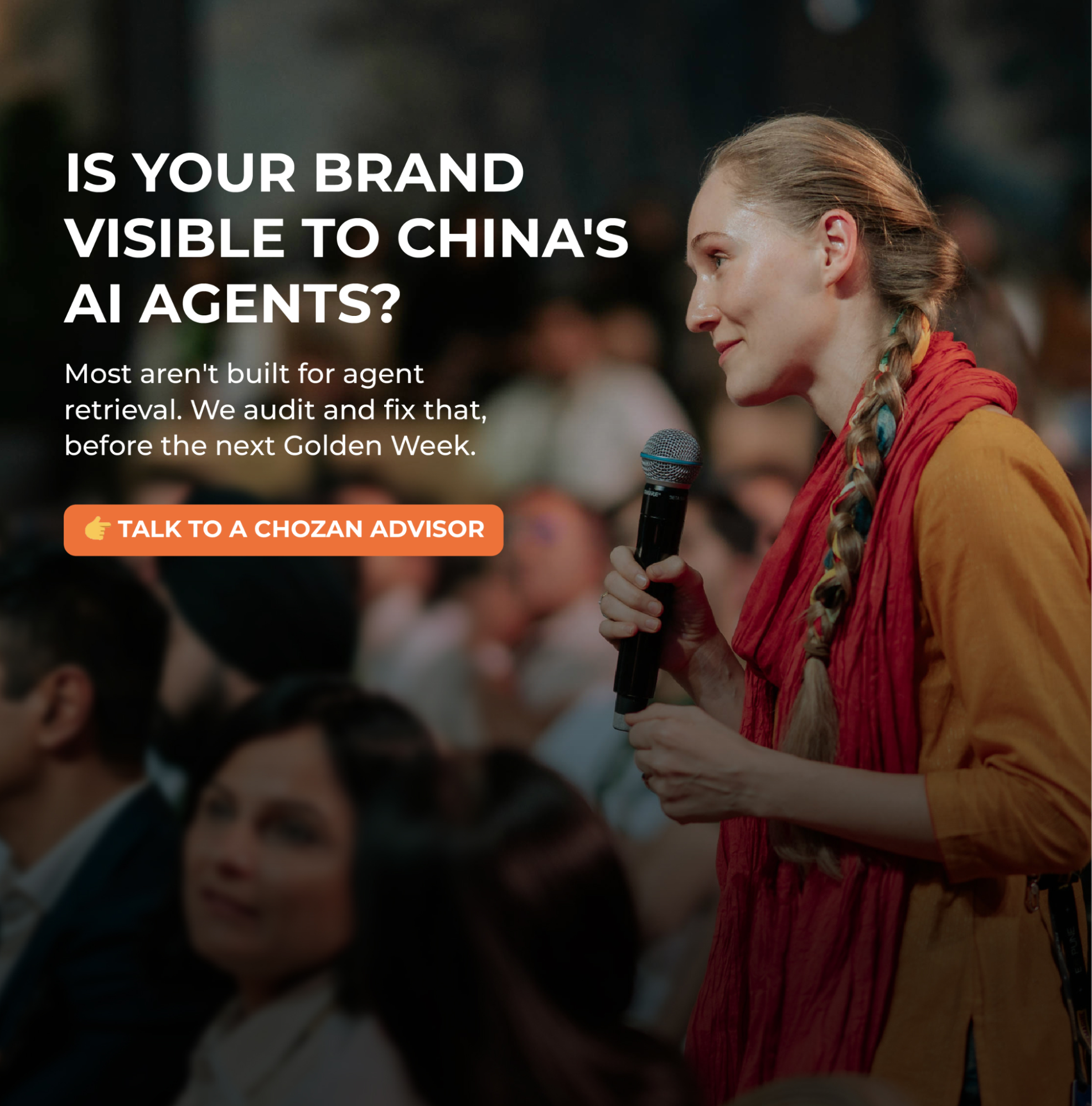 ChoZan advisory call-to-action on auditing brand visibility inside China's AI agents.