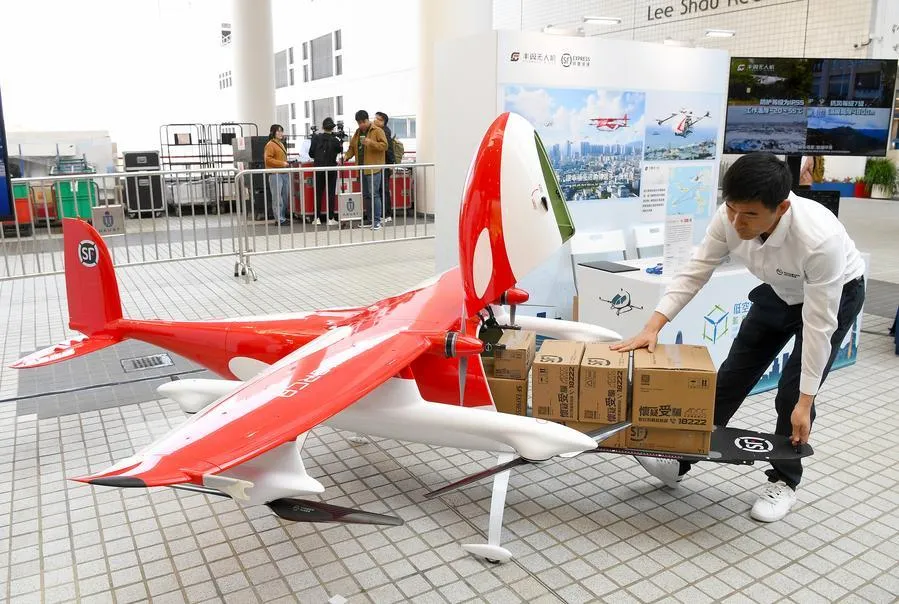 Unmanned cargo aircraft landing on runway