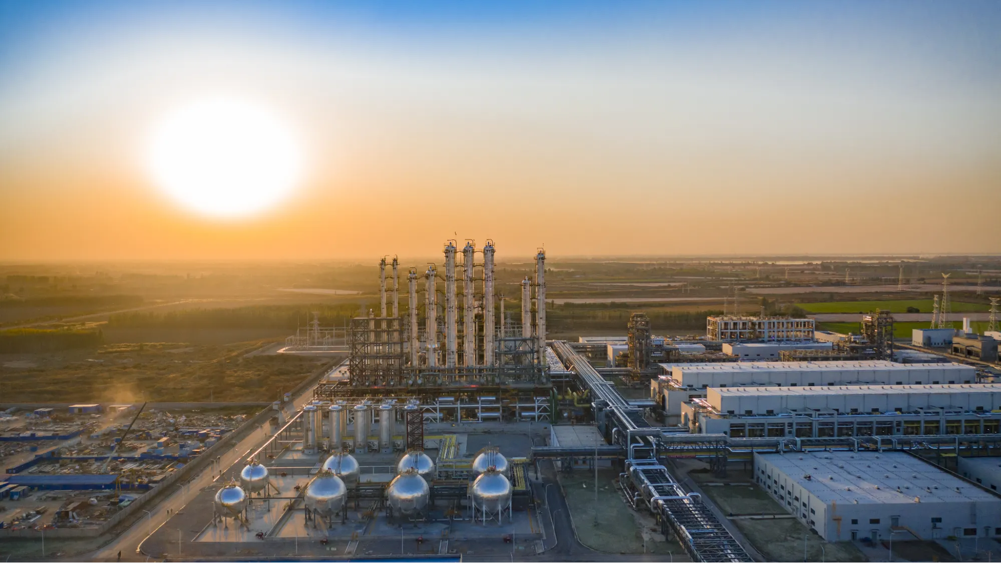 Daqo industrial plant at sunset