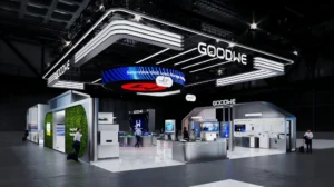 Modern GoodWe exhibition booth for smart energy solutions