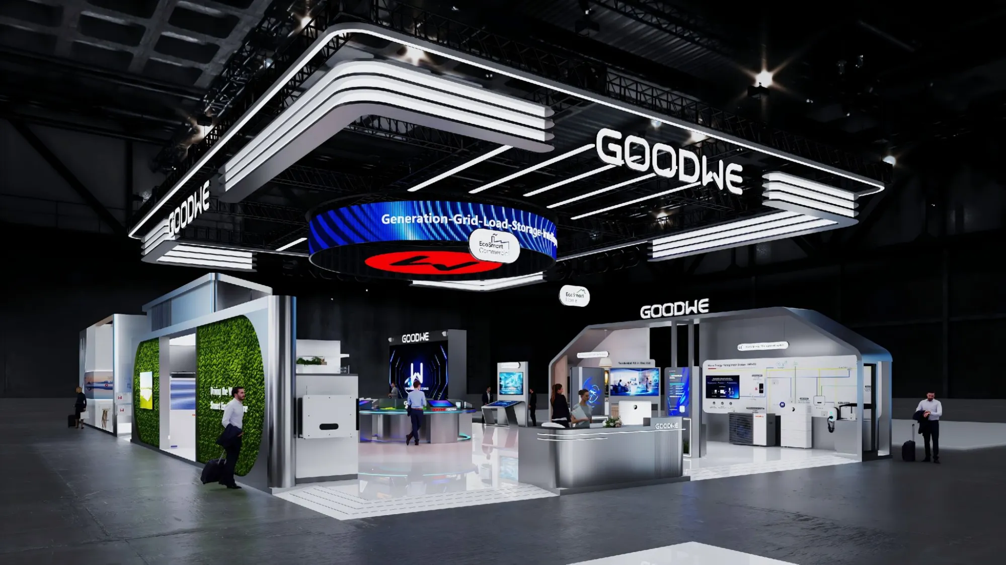 Modern GoodWe exhibition booth for smart energy solutions