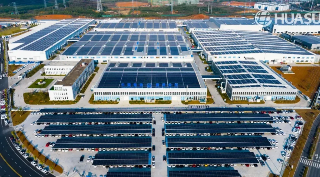 Large Huasun solar factory with rooftop panels
