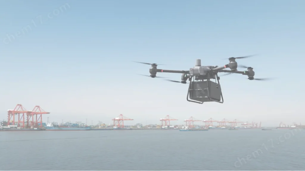 Cargo drones carrying loads over mountains