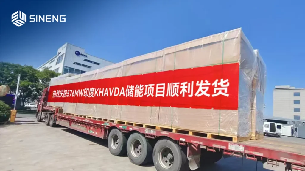 Sineng shipment truck for the Khavda energy storage project.