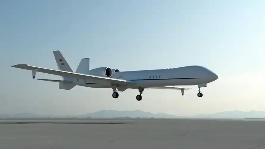 Unmanned cargo aircraft landing on runway