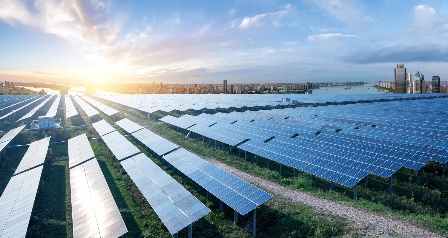 Large solar panel field