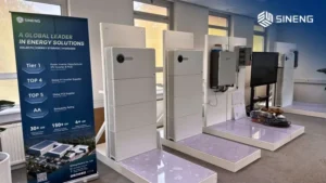 Sineng energy solutions showroom with inverter displays.
