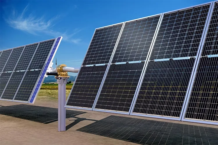 Large solar modules on a tracking system