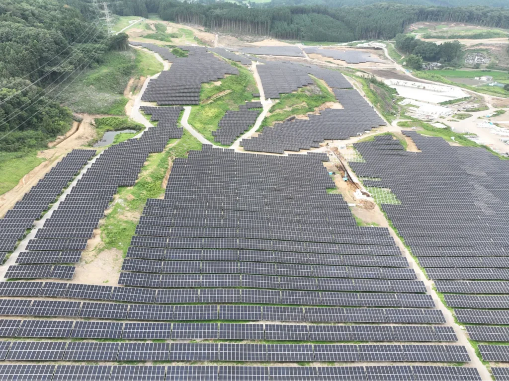 Large solar farm from above