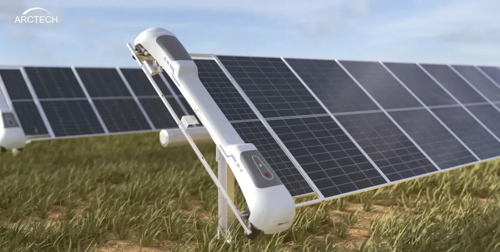 Arctech solar cleaning robot on panels